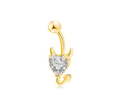 Chique Hart Navelpiercing - Goudkleurige Navelpiercing - Belly Button Piercing - 1 Stuk