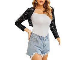 Chique kanten bolero met lange mouwen voor dames - Kort vest voor feest en bruiloft