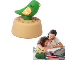 Chirp Bird Keukenwekker - Leuke Keukenwekker - Mechanische Herinnering - Vogelvormige Timer - Keukenwekker 60 Minuten Mechanische Aftelklok Herinnering voor Kooktijd Tool - Groen