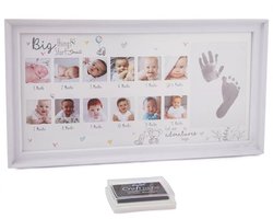 CHIWIN 3D Fotolijst Diepe 3 cm - Collage Lijst voor 3D-Vulling met Acrylaatglas - Wissellijst Wand of Staand - Incl. Haakjes en inktkussentjes - DIY Creatief Lijst voor Bloemen, Schelpen, Souvenirs of Foto's in - Wit (A4 of 16")