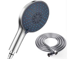 CHIWIN Douchekop met 1.5M RVS Slang - XXL Doucheoppervlak (15cm) Handdouche - Hoge Druk Waterbesparende Doucheset - 7 Douchestanden - Bestand Tegen Kalkaanslag - Zliver