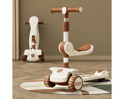 CHIWIN Dreiradscooter Kinder LED Räder – Faltbarer Tretroller mit Sitz, Verstellbarer Lenker, Laufrad für Kinder, Sicher & Rutschfest, Ideal als Kindergeschenk