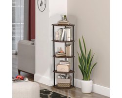 CHIWIN Hoek Kast - Driehoek Opbergkast - Metalen Hoekkast met Planken - Ruimtebesparend Hoek Meubel voor Woonkamer en Slaapkamer - 30x30x122 cm