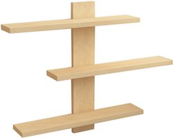 CHIWIN Houten Wandrek 50×50×14cm – 3-Lagen Wandplank – Multifunctioneel Schap voor Keuken & Woonkamer