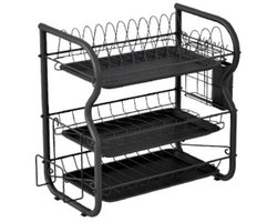 CHIWIN Kruidenrekken - 3-laags kruidenrek met Uittrekbare Druipbak en Bekerhouder - Keukenorganizer met Afvoer voor Keuken En Eettafel– Staand multifunctioneel keukenrek voor aanrecht