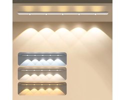 CHIWIN LED Kastenlamp - Draadloos Onderkast Verlichting - Dimbaar Bewegingssensor - Oplaadbaar - Keuken Kast Plank Verlichting - 60cm