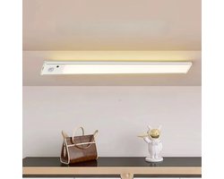 CHIWIN LED Kastenlamp - Licht Aluminium Magnetisch - Oplaadbaar met Bewegingssensor en Dimbaar Onderbouwlamp voor Keuken Kledingkast Gang - 60cm