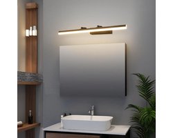 CHIWIN LED Spiegellamp 60cm - Badkamerlamp Boven Spiegel - Intrekbaar(20-27cm) - Energiezuinige 14W 3 Kleuren Licht (3000K/4000K/6000K) - 180° Draaibaar - IP44 Waterdichtg - Montage Zonder Boren - Moderne Badkamer Verlichtin