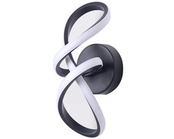 CHIWIN LED Wandlamp 18W – Boogdesign Wandverlichting met 3 Lichtkleuren – Moderne Binnenverlichting voor Hal, Trap en Slaapkamer – Zwart