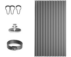CHIWIN Opvouwbaar Douchegordijn Set - Magnetisch Waterdicht Badkamer Gordijn - Zonder Boren - Ruimtebesparend - Droog en Nat Scheiding