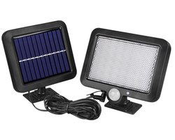CHIWIN Solar Wandlamp Buiten – Zwart & Waterdicht – Tuinlamp met 56 LED – Bewegingssensor & 120° Draaibaar Zonnelamp– Energiezuinig Tuinverlichting voor Oprit & Terras – Automatische Verlichting & 3 Lichtstanden