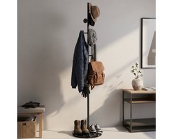 CHIWIN Staande Kapstok Met Marmeren Voet – Metalen Garderobestandaard Met 7 Haken – Vrijstaande Kledingstandaard Voor Hal, Slaapkamer En Woonkamer