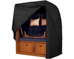 CHIWIN Tuinmeubelhoezen - Duurzame Strandkorf Beschermhoes 600D Oxford Stof – Waterdicht, UV-Bescherming, Met Ritssluiting & Opbergtas – Weerbestendige Afdekhoes 135x105x175 cm
