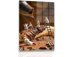 Chocolade over banaan - Plexiglas - Acrylaat - Glasschilderij - 40x60 cm