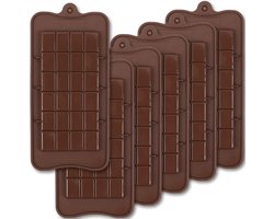 Chocolade siliconen mallen met break-apart functie - Voor snoep en energierepen - Set van 6 stuks
