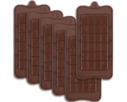 Chocolade siliconen mallen met break-apart functie - Voor snoep en energierepen - Set van 6 stuks