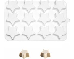 Chocolade Vorm 12 Holle Snoep Siliconen Ster Vorm Rubber Beertje Mallen Jello Pudding Zeep Cookie Vormen voor Bakken