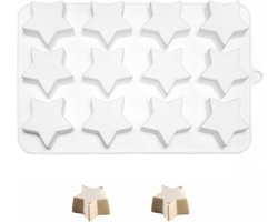 Chocolade Vorm 12 Holle Snoep Siliconen Ster Vorm Rubber Beertje Mallen Jello Pudding Zeep Cookie Vormen voor Bakken