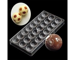Chocoladevorm - Bakvorm Cakevorm - Zelfgemaakte Chocolade - Voetbal Vorm - 28 x 14.5 cm - Transparant