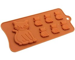 Chocoladevorm mal Kat / Poes siliconen vorm voor ijsblokjes ijsklontjes chocolade fondant