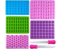 Chocoladevorm Siliconen - Bakvorm Siliconen Beertjes - Rubberen Beertjes - 5 Stuks - Snoepvormen - Pipetten - Gummibeertjes - Gelei Chocolade