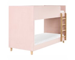 CHOCQUES - Stapelbed - Pastelroze - 90 x 200 cm - Fluweel