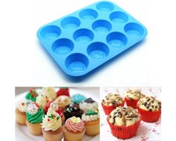 CHPN - Bakvorm - Bakmal - Mal - Siliconen mal - Muffins - 12 rondjes - 3D Bakvorm - Bakken - Chocolade - Cakevorm - Cupcakevorm - Bonbons - Koken - Keukenaccessoires - Cadeau - Chocolaatjes