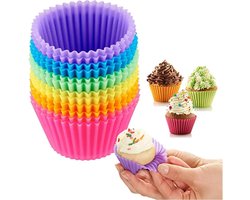 CHPN - Cupcake Vormpjes - Cupcakevorm - 12 stuks - 3/7CM - Siliconen - Bakvorm - Cakevorm - Kleine muffinvorm