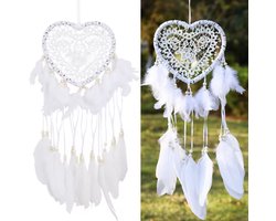 CHPN - Dromenvanger - Droomvanger - Dream-Catcher - Dream-Catcher - Wit - 55CM incl hanger - Cadeau - Dromen - Woondecoratie
