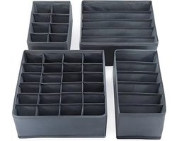 CHPN - Kast organiser - Organizer voor in kast - Accessoire organiser - Kledingverdeler - 4 Stuks - 45 Vakken - Opbergbox voor accessoires - Kastlade Verdeler - Kledingkast Organizer - Ondergoed - Sokken - BH Opbergsysteem - Opgeruimde kast - Vilt -