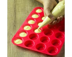 CHPN - Muffin bakvorm - Bakvorm - Mini muffin - 24 gaten - Bakken - Bak vorm - Bakmal - Rood - Siliconen