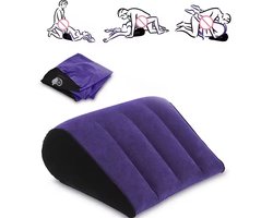 CHPN - Opblaasbaar Sekskussen - Standjeskussen - Kussen voor verschillende standjes - Seks toy - Sex-Pillow - Positie-Kussen - 46x36x17cm - Blauw/Zwart