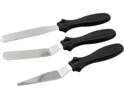 CHPN - Paletmes - Bakken - Palet set - Fondant - Zwart - Palet mes - Gereedschap - Bakker - Koken - Taart bakken - Taartgereedschap - Bakaccessoire = Spatel