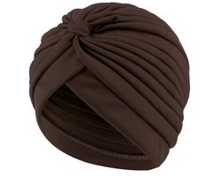 CHPN - Tulband - Dames hoofdwrap - Hoofdwrap - Slaapmuts - Hoofddoek - Hoofdband - Bruin - Damesmuts - Muts - Chemo muts