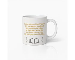Christelijke Mok 330ml | Inspirerende Bijbeltekst Koffiebeker | Religieus Cadeau met Geloofsquote