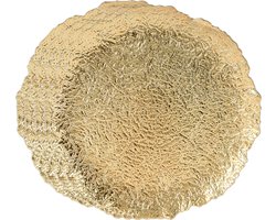 Christmas Decoration Diner/kerstdiner onderborden - 12x st - goud- kunststof - D33 cm -rond