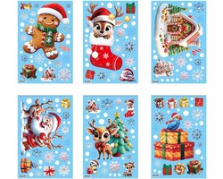 Christmas decoration windows, 6 styles removable stickers Santa Claus and Reindeer, Festive window pictures for glass - ShopVlot