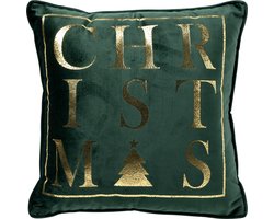 CHRISTMAS - kussenhoes 45x45 cm - kerst - Mountain View - groen