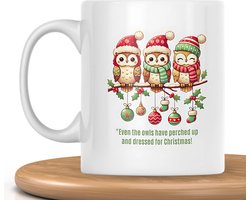 Christmas owls mok - Christmas gift - Cadeau voor vrouwen en mannen - Koffiemok - Grappige cadeaus - Kerstcadeau - Mokken en kopjes - Verjaardagscadeau - Koffiekopjes - Theekopjes - Voor moeders en vaders - 325 ml