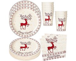 Christmas Reindeer Party Tableware Christmas Party Decoration Tableware Birthday Decoration Paper Plates Cups Napkins - ShopVlot
