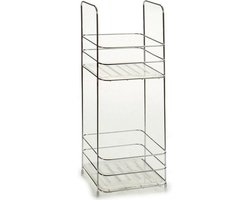 Chroom doucherek/badkamerrek 2-laags 17 x 42 cm - Doucherekje staand