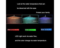Chroom Led Regendouchekop antikalk 40x 40 met kogelkopaansluiting 1/2″ voor een weldadige regendouche