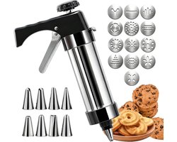 Churros Bakmachine - Koekjespers Dessertmaker - Zelf Gebak Maken - 13 Stencils 8 Nozzles