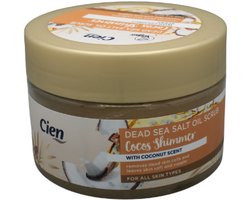 Cien Dode Zeezout-olie Scrub - Cocos Shimmer | 1x 250ml - Kokos Geur | Bodyscrub voor alle huidtypen