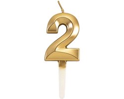 Cijferkaars Goud 2 Jaar - Kaars 2 Jaar - Kaars Cijfer 2 Cijfer Kaarsjes - Kaarsje 2 Jaar - Gouden Kaars Taart / Cupcake 2 Jaar - Voor leeftijd: 12 / 20 / 21 / 22 / 23 / 24 / 25 / 26 / 27 / 28 / 29 / 32 / 42 / 52 / 62 / 71 / 82 / 92 - Goud