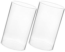 Cilindrische Kandelaar van Glas - Set van 2 Houders voor Kaarsen en Decoratie