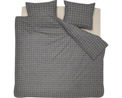 Cinderella Brecht Dekbedovertrek - 2 persoons - Katoen - Lits-jumeaux - 240 x 200/220 cm - Antraciet + 2 kussenslopen 60x70