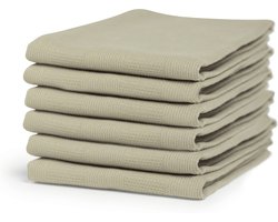 Cinderella Checkmaid Theedoeken set - Set van 6 - Theedoek 100% katoen - 60x65 cm - Taupe