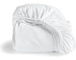 Cinderella Dubbel Jersey Hoeslaken - 1 persoons - Ook Geschikt voor Boxspring - 80/90x210/220 & 100x200 - tot 25 cm  - Wit