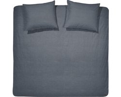 Cinderella Lyn Dekbedovertrek - 2 persoons - Katoen - Lits-Jumeaux Extra Breed - 260x200/220 cm - Antraciet + 2 kussenslopen 60x70